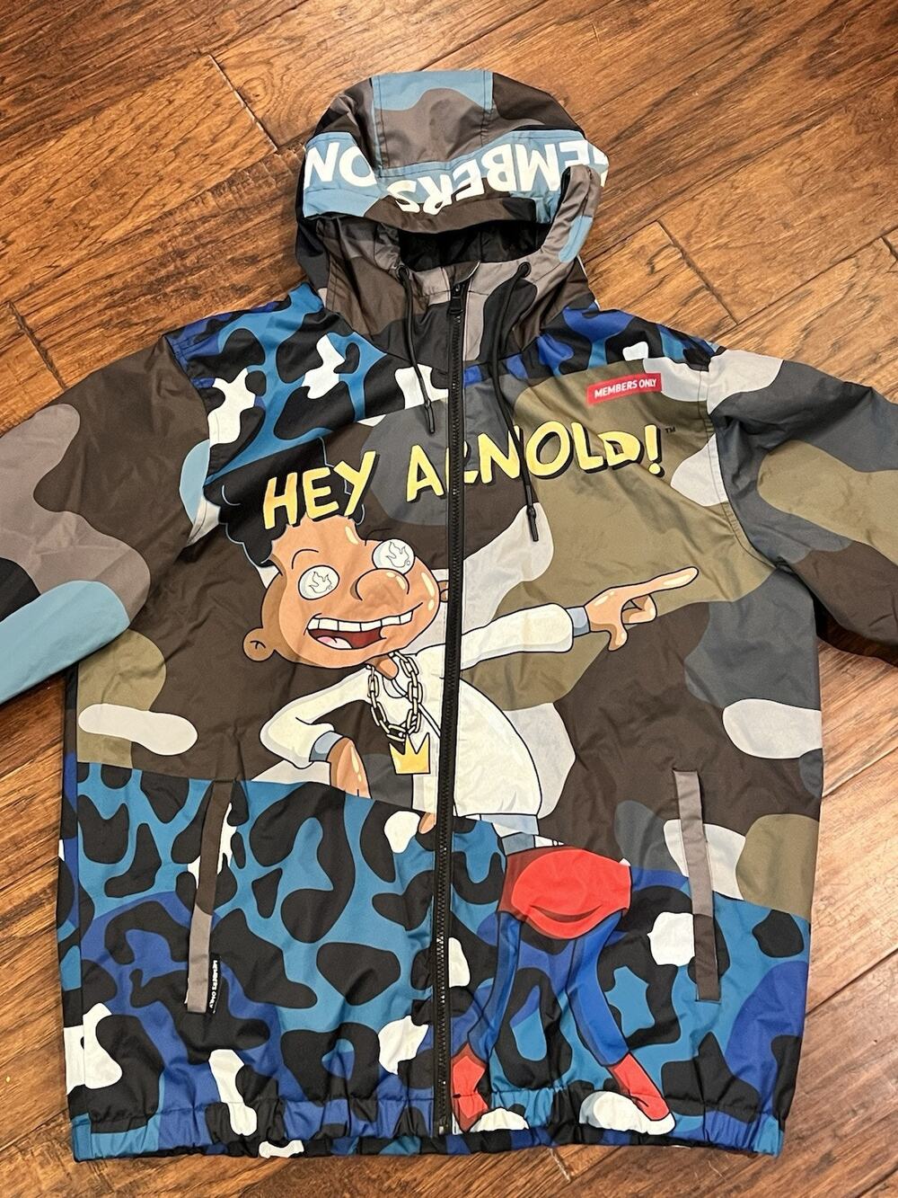 Members Only x Nickelodeon Hey Arnold Camo Windbreaker Size Medium